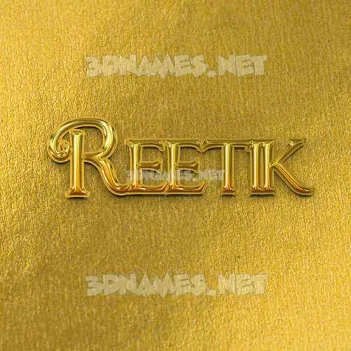 reetik in All Gold style - 3D name wallpaper