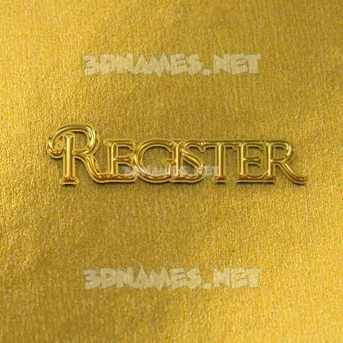 register in All Gold style - 3D name wallpaper