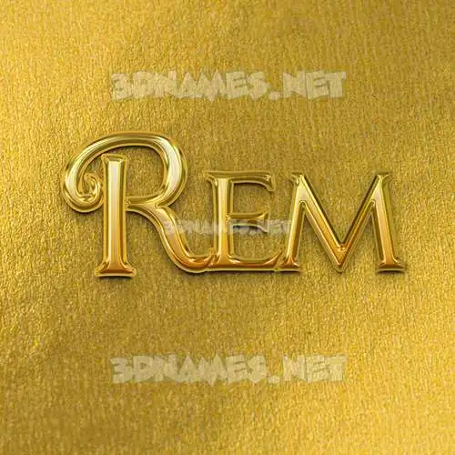 rem in All Gold style - 3D name wallpaper rem in All Gold style - 3D name wallpaper
