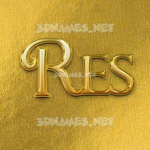 res in All Gold style - 3D name wallpaper res in All Gold style - 3D name wallpaper