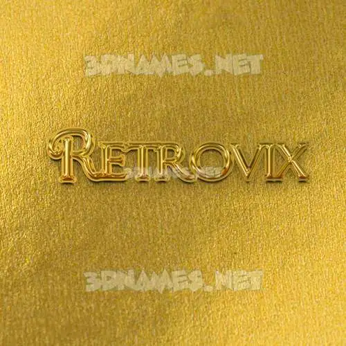 retrovix in All Gold style - 3D name wallpaper retrovix in All Gold style - 3D name wallpaper