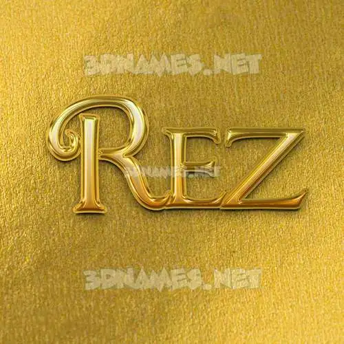 rez in All Gold style - 3D name wallpaper rez in All Gold style - 3D name wallpaper