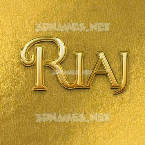 riaj in All Gold style - 3D name wallpaper riaj in All Gold style - 3D name wallpaper
