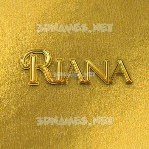 riana in All Gold style - 3D name wallpaper