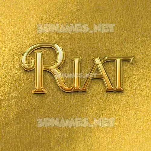riat in All Gold style - 3D name wallpaper riat in All Gold style - 3D name wallpaper