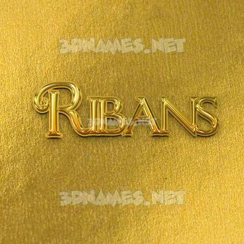 ribans in All Gold style - 3D name wallpaper