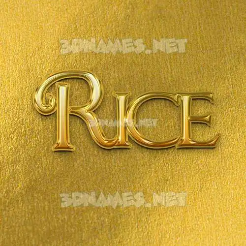 rice in All Gold style - 3D name wallpaper rice in All Gold style - 3D name wallpaper