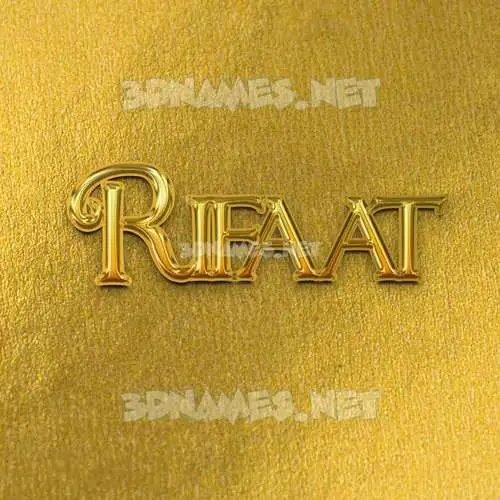 rifaat in All Gold style - 3D name wallpaper