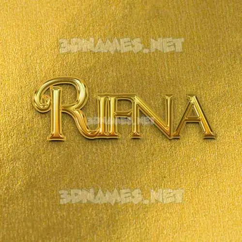 rifna in All Gold style - 3D name wallpaper rifna in All Gold style - 3D name wallpaper