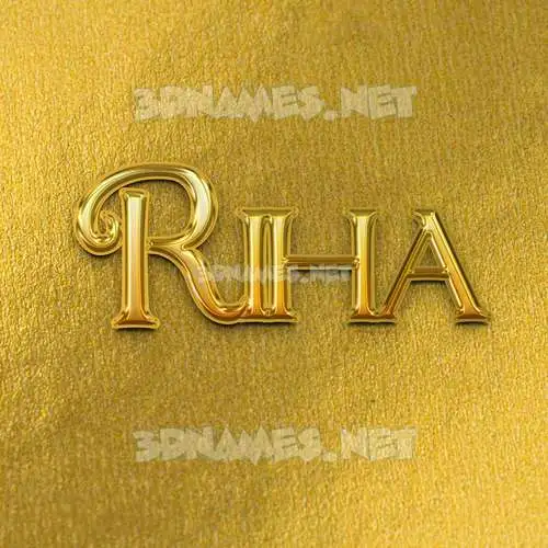 riha in All Gold style - 3D name wallpaper riha in All Gold style - 3D name wallpaper
