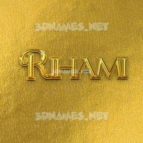 rihami in All Gold style - 3D name wallpaper rihami in All Gold style - 3D name wallpaper
