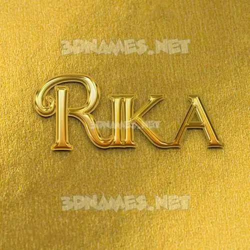 rika in All Gold style - 3D name wallpaper rika in All Gold style - 3D name wallpaper