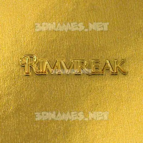 rimvireak in All Gold style - 3D name wallpaper