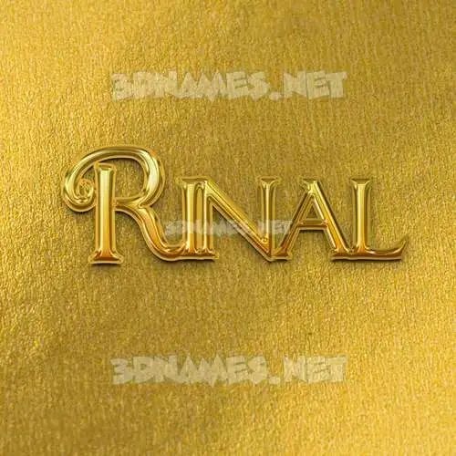rinal in All Gold style - 3D name wallpaper rinal in All Gold style - 3D name wallpaper