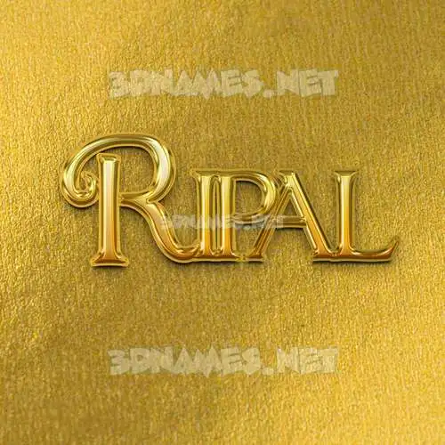 ripal in All Gold style - 3D name wallpaper