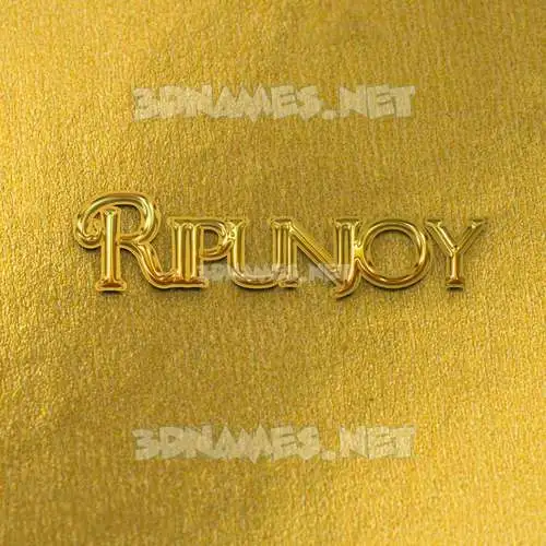 ripunjoy in All Gold style - 3D name wallpaper