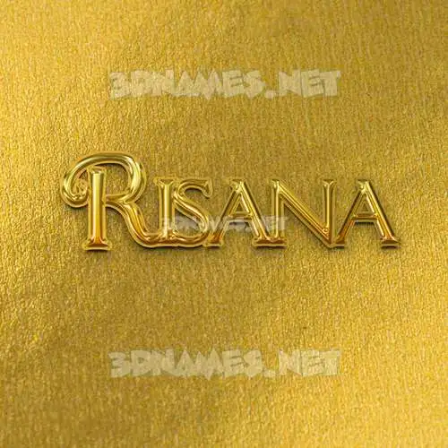 risana in All Gold style - 3D name wallpaper