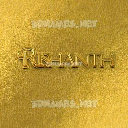 rishanth in All Gold style - 3D name wallpaper