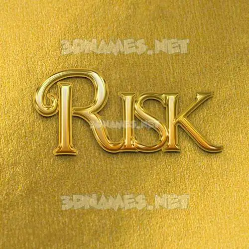 risk in All Gold style - 3D name wallpaper