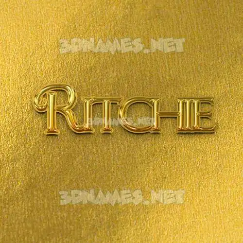 ritchie in All Gold style - 3D name wallpaper