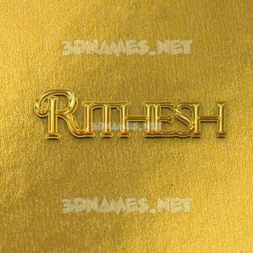 rithesh in All Gold style - 3D name wallpaper rithesh in All Gold style - 3D name wallpaper