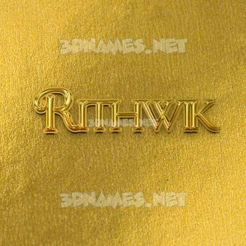 rithwik in All Gold style - 3D name wallpaper