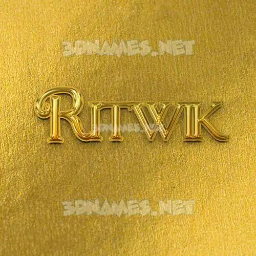 ritwik in All Gold style - 3D name wallpaper