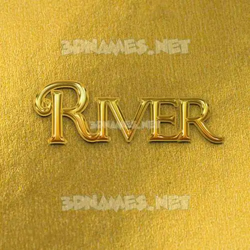 river in All Gold style - 3D name wallpaper river in All Gold style - 3D name wallpaper