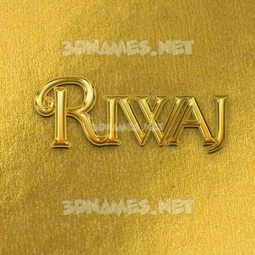 riwaj in All Gold style - 3D name wallpaper riwaj in All Gold style - 3D name wallpaper