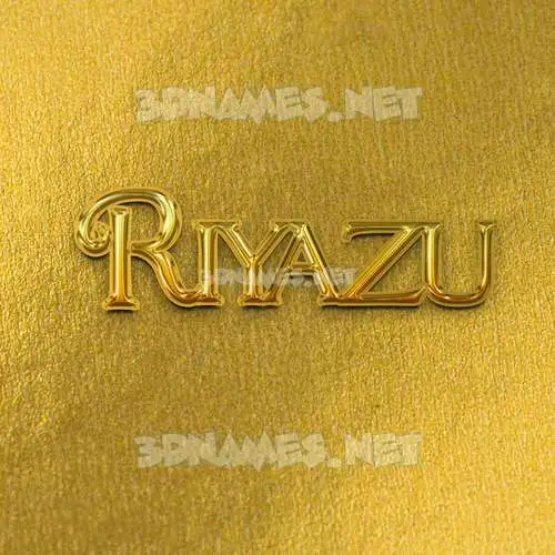 riyazu in All Gold style - 3D name wallpaper