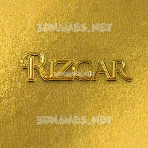 rizgar in All Gold style - 3D name wallpaper