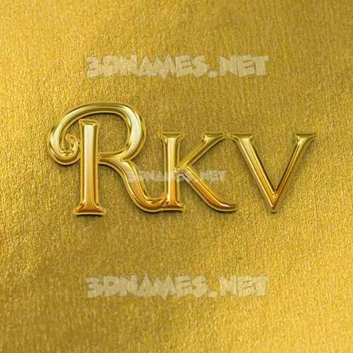 rkv in All Gold style - 3D name wallpaper rkv in All Gold style - 3D name wallpaper
