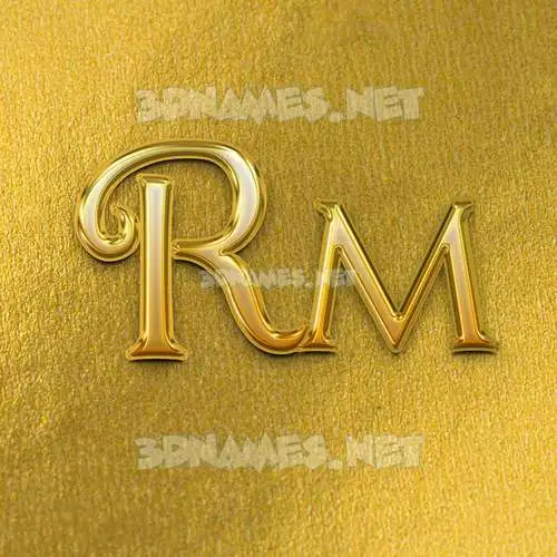rm in All Gold style - 3D name wallpaper rm in All Gold style - 3D name wallpaper