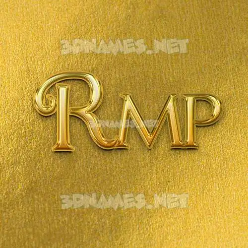 rmp in All Gold style - 3D name wallpaper