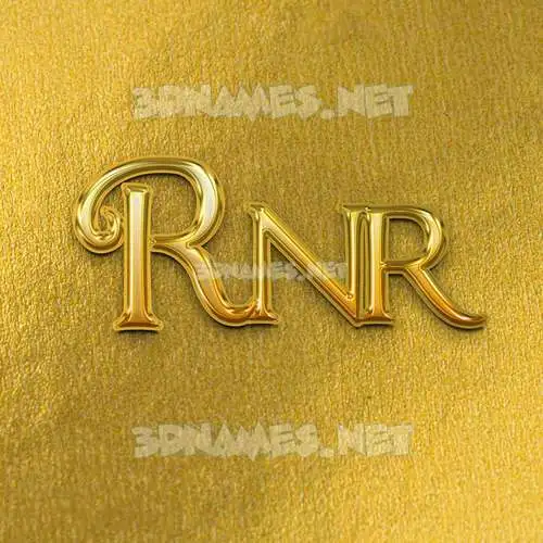 rnr in All Gold style - 3D name wallpaper rnr in All Gold style - 3D name wallpaper