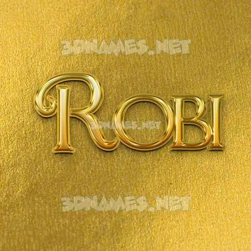 robi in All Gold style - 3D name wallpaper