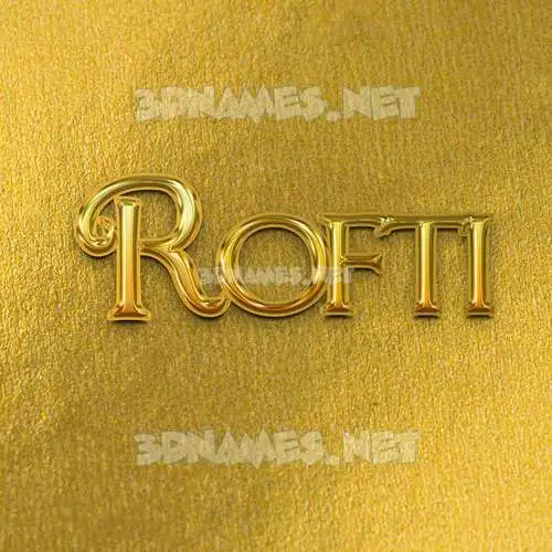 rofti in All Gold style - 3D name wallpaper