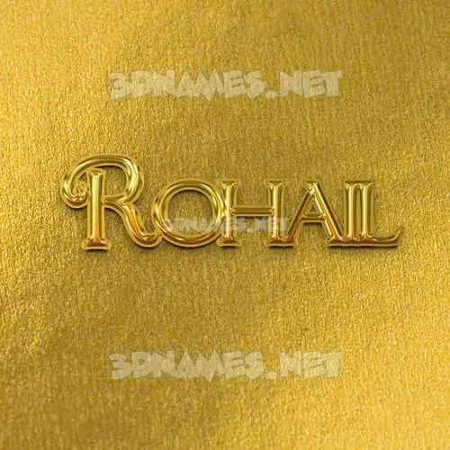 rohail in All Gold style - 3D name wallpaper