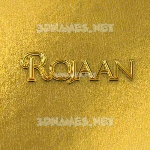rojaan in All Gold style - 3D name wallpaper