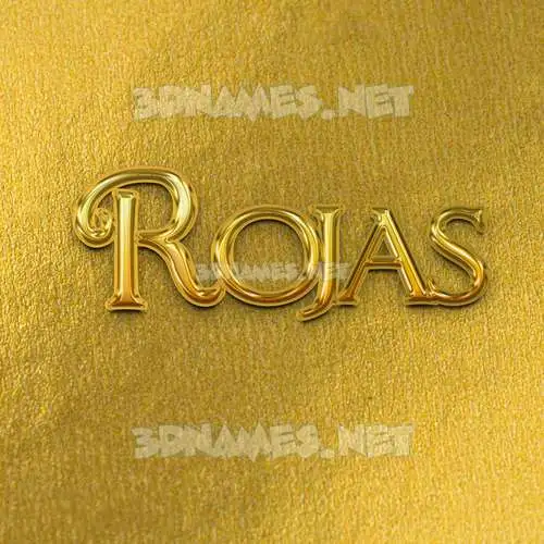 rojas in All Gold style - 3D name wallpaper