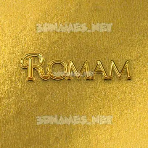 romam in All Gold style - 3D name wallpaper