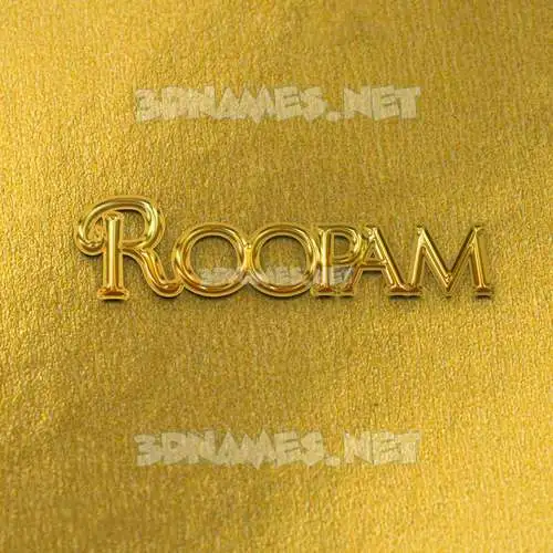 roopam in All Gold style - 3D name wallpaper
