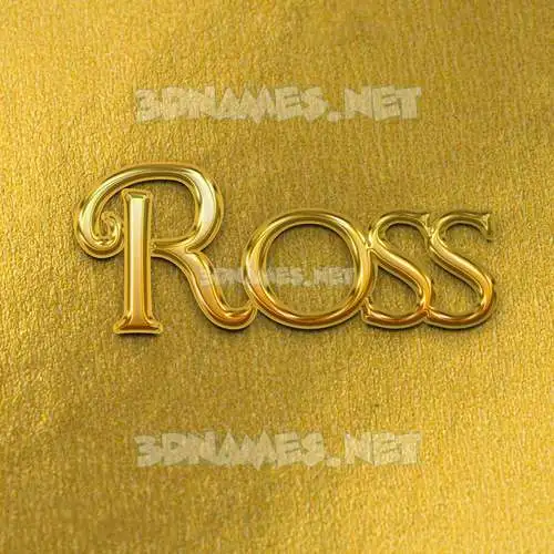 ross in All Gold style - 3D name wallpaper