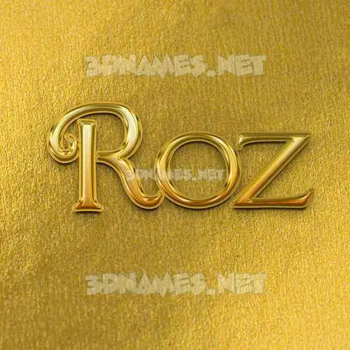 roz in All Gold style - 3D name wallpaper