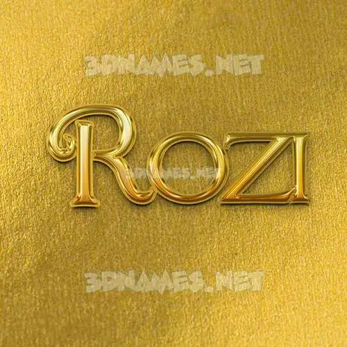 rozi in All Gold style - 3D name wallpaper