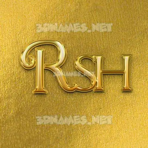 rsh in All Gold style - 3D name wallpaper rsh in All Gold style - 3D name wallpaper