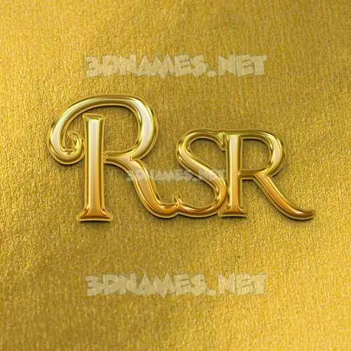 rsr in All Gold style - 3D name wallpaper