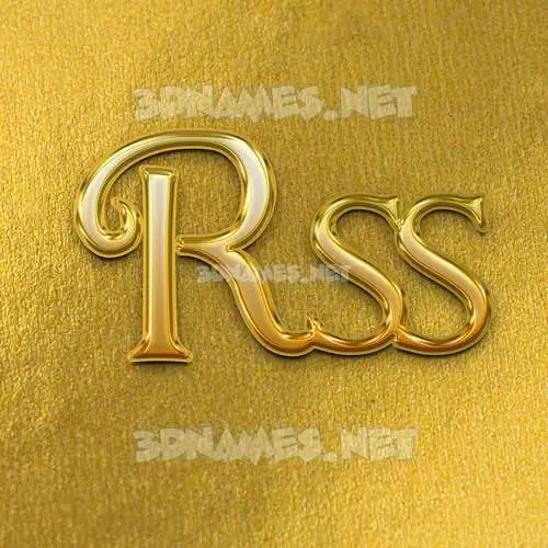 rss in All Gold style - 3D name wallpaper