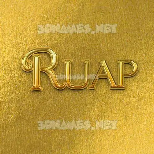 ruap in All Gold style - 3D name wallpaper ruap in All Gold style - 3D name wallpaper