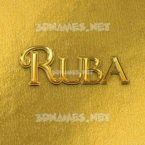 ruba in All Gold style - 3D name wallpaper